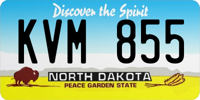 ND license plate KVM855