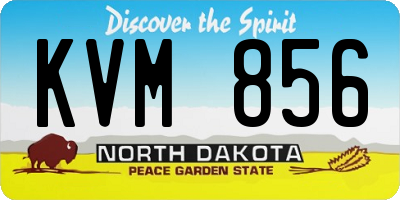 ND license plate KVM856