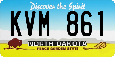 ND license plate KVM861
