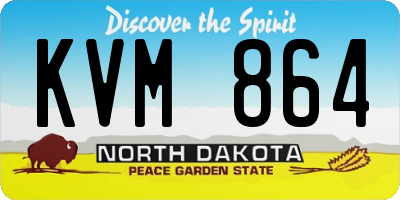 ND license plate KVM864