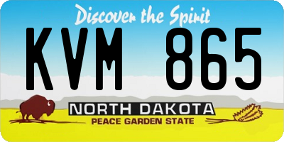 ND license plate KVM865