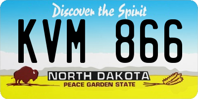 ND license plate KVM866