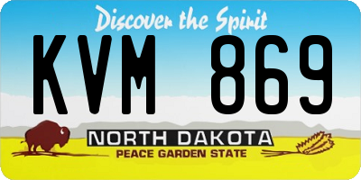 ND license plate KVM869