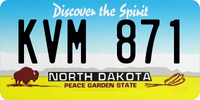 ND license plate KVM871