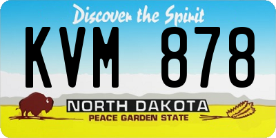 ND license plate KVM878