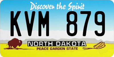 ND license plate KVM879