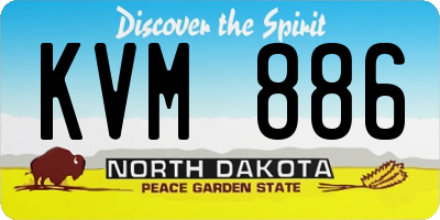 ND license plate KVM886