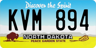 ND license plate KVM894