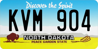 ND license plate KVM904