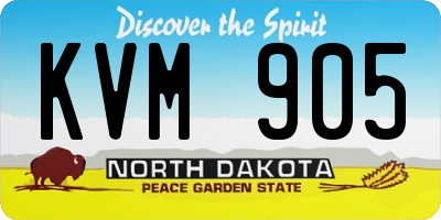 ND license plate KVM905