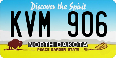 ND license plate KVM906
