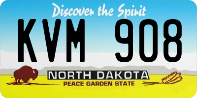 ND license plate KVM908