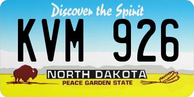ND license plate KVM926