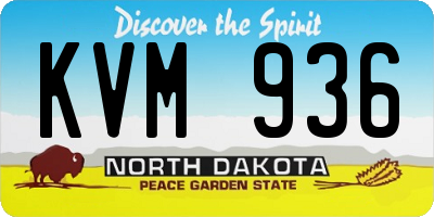 ND license plate KVM936