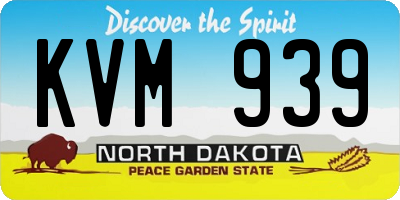 ND license plate KVM939
