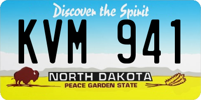 ND license plate KVM941