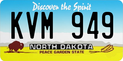 ND license plate KVM949