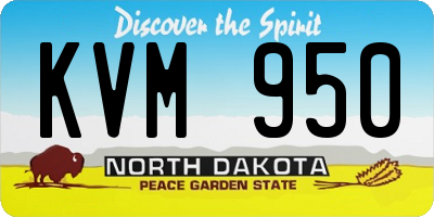ND license plate KVM950