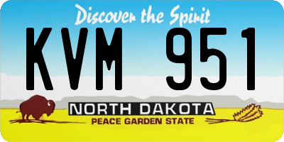ND license plate KVM951