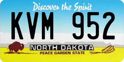 ND license plate KVM952