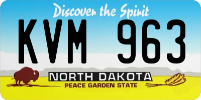 ND license plate KVM963