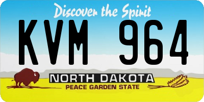 ND license plate KVM964