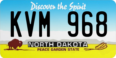 ND license plate KVM968