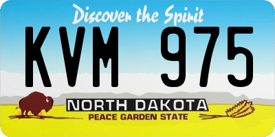 ND license plate KVM975