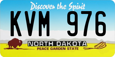 ND license plate KVM976