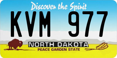 ND license plate KVM977