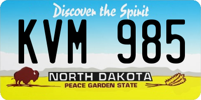ND license plate KVM985