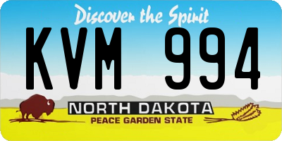 ND license plate KVM994