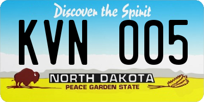 ND license plate KVN005
