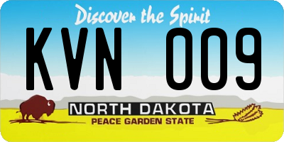 ND license plate KVN009