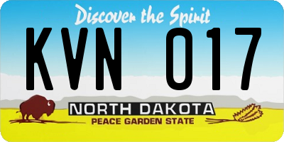 ND license plate KVN017