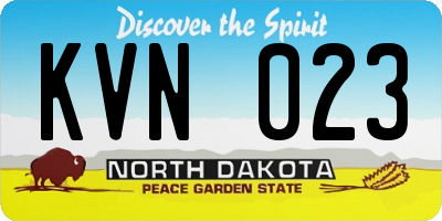 ND license plate KVN023