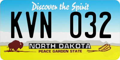 ND license plate KVN032