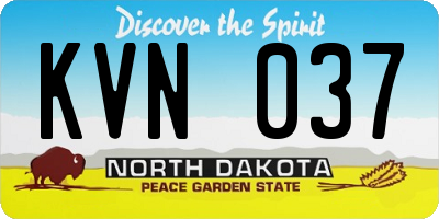ND license plate KVN037