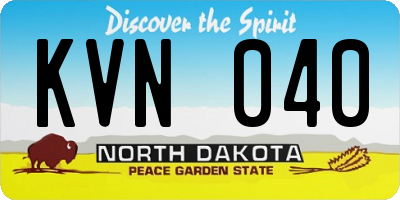 ND license plate KVN040