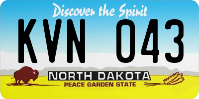 ND license plate KVN043