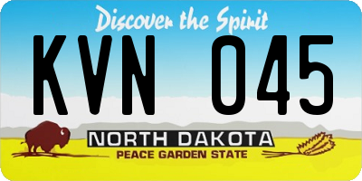 ND license plate KVN045