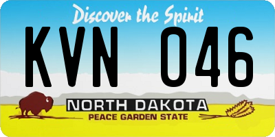 ND license plate KVN046