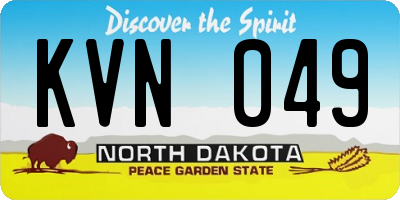 ND license plate KVN049
