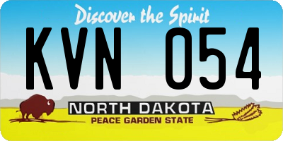 ND license plate KVN054