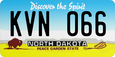 ND license plate KVN066