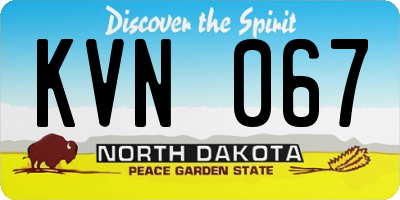 ND license plate KVN067