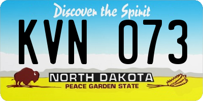 ND license plate KVN073
