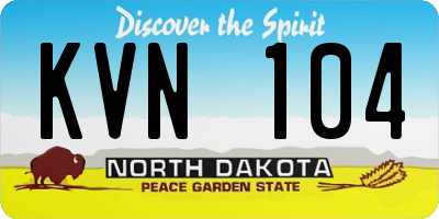ND license plate KVN104