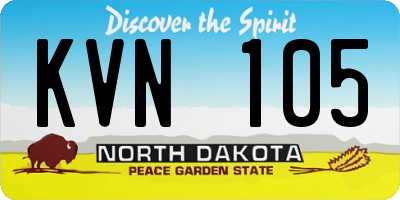 ND license plate KVN105