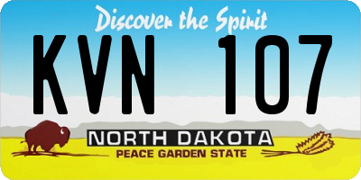 ND license plate KVN107
